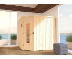Weka Element-Ecksauna Varberg 3 mit Holztür