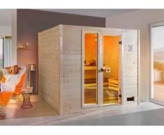 Weka Massivholzsauna Valida 4 mit Glastür und Fenster