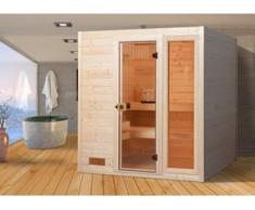 Weka Massivholzsauna Valida 3 mit Glastür und Fenster