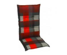 GO-DE Hochlehner-Auflage 120 x 50 x 8 cm, rot kariert