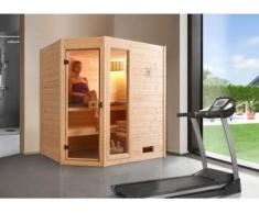 Weka Massivholzsauna Valida Eck 1 Sparset mit Saunaofen