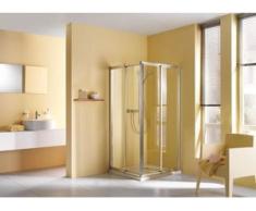 Breuer Fara 4 Eckdusche Diagonaleinstieg 2-teilig, 70-80 cm breit, Alu silber matt, Klarglas hell
