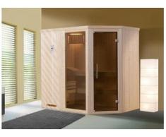 Weka Element-Ecksauna Varberg 1 mit Glastür und Fenster