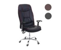 Bürostuhl HWC-F14, Schreibtischstuhl Chefsessel Drehstuhl, 150kg belastbar Kunstleder ~ braun