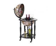 Globusbar HWC-A78, Minibar Hausbar Weinregal, Weltkugel rollbar, Ø 42cm Eukalyptusholz