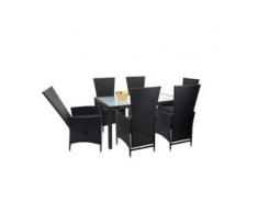 Poly-Rattan Garnitur HWC-F49, Garten-/Lounge-Set Sitzgruppe, verstellbare Lehne 150x90cm ~ anthrazit, Kissen dunkelgrau