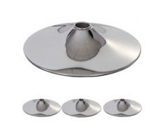 4x Fußteller Fußplatte Fuß für Barhocker Barstuhl Drehstuhl Esszimmerstuhl, chrom ~ Ø 38,5cm