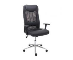 Bürostuhl HWC-E69, Schreibtischstuhl Chefsessel Drehstuhl, Kunstleder + Stoff/Textil schwarz