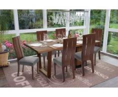 6x Esszimmerstuhl HWC-G63, Küchenstuhl Lehnstuhl Stuhl, Stoff/Textil Massiv-Holz ~ dunkles Gestell, grau