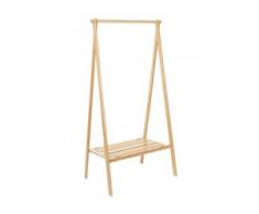 Standgarderobe HWC-B82, Kleiderständer Garderobe Garderobenständer, Bambus klappbar 150x84x57cm