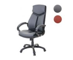 Bürostuhl HWC-A64, Schreibtischstuhl Drehstuhl Chefsessel, Kunstleder ~ schwarz/grau