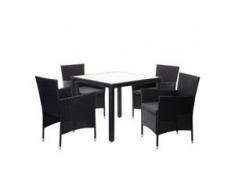 Poly-Rattan Garnitur HWC-F50, Balkon-/Garten-/Lounge-Set Sitzgruppe, 4xSessel+Tisch anthrazit, Kissen dunkelgrau