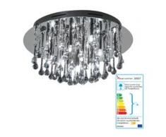 Deckenleuchte HW125, Pendelleuchte Hängeleuchte Glasbehang, chrom,150W EEK C
