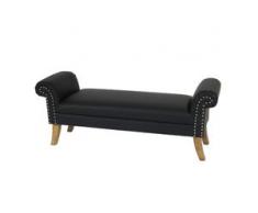 Sitzbank T373, Polsterbank Bank Chesterfield, 55x138x42cm Kunstleder schwarz
