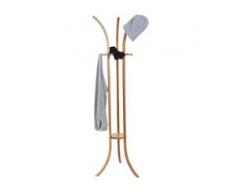 Garderobenständer HWC-D89, Standgarderobe Garderobe Kleiderständer, Holz Bambus 177x48x48cm