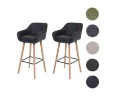 2x Barhocker Malmö T381, Barstuhl Tresenhocker ~ Kunstleder, schwarz