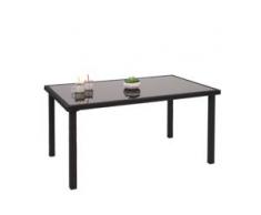 Poly-Rattan Tisch HWC-G19, Gartentisch Balkontisch, 120x75cm ~ schwarz
