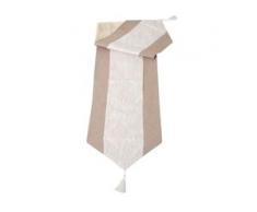 Tischläufer Glitzer, Tischdecke Tischdeko Mitteldecke, beige Glanz-Effekt 180x33cm