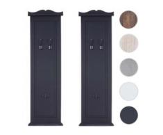 2x Garderobe Wandgarderobe Garderobenpaneel Wandhaken 109x28x4cm ~ dunkelgrau