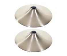 2x Fußteller Fußplatte Fuß für Barhocker Barstuhl Drehstuhl Esszimmerstuhl, Metall gebürstet ~ Ø 41cm