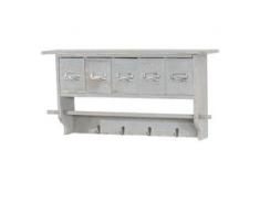 Küchenregal HWC-C49, Haushaltsregal Regal, Vintage mit 5 Schubladen 32x65x13cm ~ Shabby Look, grau
