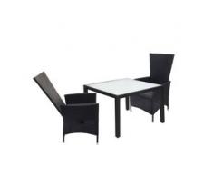 Poly-Rattan Garnitur HWC-F49, Balkon-/Garten-/Lounge-Set, verstellbare Lehne 90x90cm ~ anthrazit, Kissen dunkelgrau