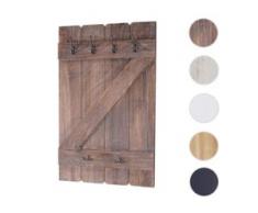 Tassenhalter HWC-D13, Hängeregal Tassenbrett Wandboard, 6 Haken 91x60cm ~ braun shabby