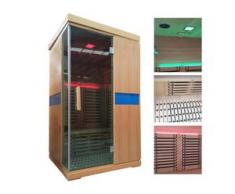 Infrarotkabine HWC-D49, Infrarotsauna Wärmekabine, Musik LED Sicherheitsglas Sauerstoff ~ 2 Personen, Karbonheizung