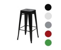 Barhocker HWC-A73, Barstuhl Tresenhocker, Metall Industriedesign stapelbar ~ schwarz