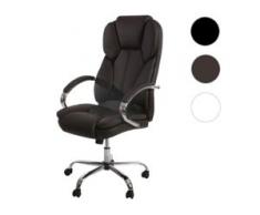 Profi-Bürostuhl Kansas XXL Chefsessel Drehstuhl US-Version, 150kg belastbar, Kunstleder ~ braun