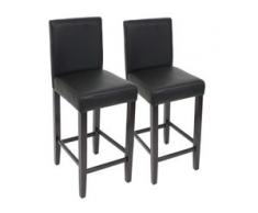 2x Barhocker Barstuhl M37 Leder ~ braun, helle Füße