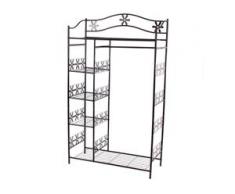 Metall-Garderobe Genf, Garderobenständer Kleiderschrank Metallregal 172x100x43cm ~ ohne Vorhang