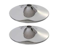 2x Fußteller Fußplatte Fuß für Barhocker Barstuhl Drehstuhl Esszimmerstuhl, chrom ~ Ø 38,5cm