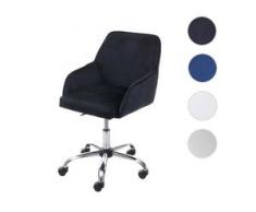 Bürostuhl HWC-F82, Schreibtischstuhl Chefsessel Drehstuhl, Retro Design Samt ~ schwarz
