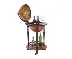 Globusbar HWC-T874, Minibar Hausbar Weinregal, Weltkugel rollbar Eukalyptusholz
