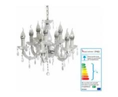 LED-Kronleuchter HW154, Hängeleuchte Lüster, 9-flammig 27W EEK A++ ~ weiß
