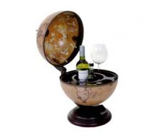Globus Tischbar HWC-T873, Minibar Tischbar, Weltkugel für 3 Flaschen