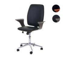 Bürostuhl HWC-C54, Chefsessel Drehstuhl, Bugholz Kunstleder ~ Grau, Sitzfläche schwarz