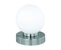 Reality|Trio Kugellampe Lampe Tischleuchte Touch Me Dimmer ~ Nickel matt, Glas opal weiß