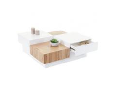 MCA Couchtisch HWC-E77, Wohnzimmertisch Sofatisch, quadratisch 33x90x90cm Eiche-Optik