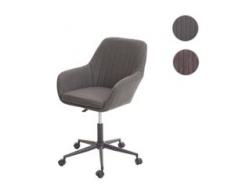 Bürostuhl HWC-D35, Drehstuhl Schreibtischstuhl Lehnstuhl Stuhl, Stoff/Textil mit Armlehne ~ dunkelgrau