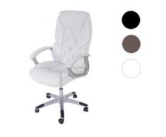 Profi-Bürostuhl L42 XXL, Chefsessel Drehstuhl, 150kg belastbar Kunstleder ~ weiß