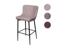 Barhocker HWC-H79, Barstuhl Tresenhocker, Vintage Metall Fußablage ~ Stoff/Textil grau