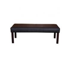 Sitzbank Polsterbank Bank M37 Kunstleder ~ 120x43x49 cm schwarz, dunkle Beine