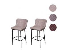 2x Barhocker HWC-H79, Barstuhl Tresenhocker, Vintage Metall Fußablage ~ Stoff/Textil grau