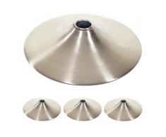 4x Fußteller Fußplatte Fuß für Barhocker Barstuhl Drehstuhl Esszimmerstuhl, Metall gebürstet ~ Ø 41cm