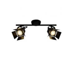 Brilliant LED-Deckenleuchte Movie Modern Metall Matt Schwarz 39x17x19 cm (BxHxT) 2-flammig GU10 inkl. Leuchtmittel