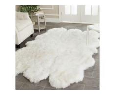 Safavieh Schaffell-Teppich-Reese Weiß Asymmetrisch 120x180 cm (BxT) 100% Schafswolle