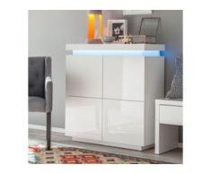 Fredriks Dielenkommode Emblaze Hochglanz Weiß MDF 91x97x38 cm (BxHxT) Modern mit Beleuchtung