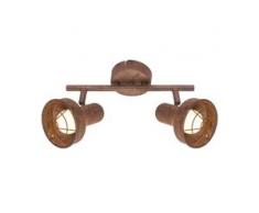 Globo Lighting Deckenleuchte Tycho II LED Industrial Eisen Braun 26x16x11 cm (BxHxT) 2-flammig E14